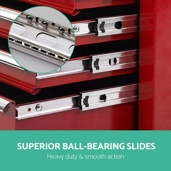 Giantz 14 Drawers Toolbox Chest Cabinet Mechanic Trolley Garage Tool Storage Box Deals499