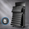 Giantz 15 Drawers Tool Box Chest Trolley Cabinet Garage Storage Boxes Organizer Black Deals499