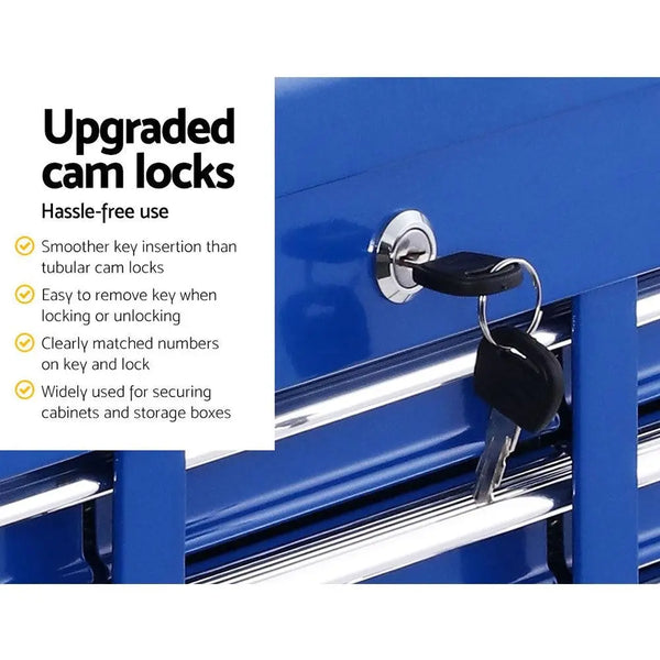 Giantz 17 Drawers Tool Box Trolley Chest Cabinet Cart Garage Mechanic Toolbox Blue Deals499