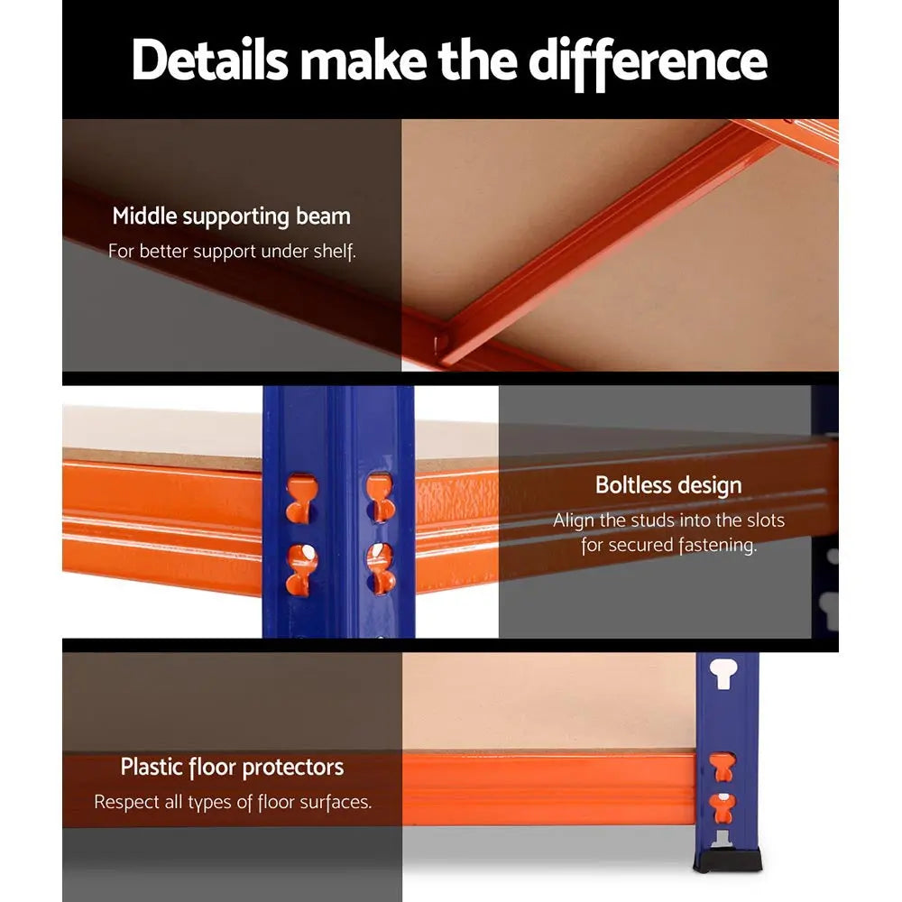 Giantz 2.4MX1.8M Garage Shelving Warehouse Rack Pallet Racking Storage Steel Orange&Blue Deals499