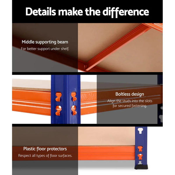 Giantz 2.4MX1.8M Garage Shelving Warehouse Rack Pallet Racking Storage Steel Orange&Blue Deals499