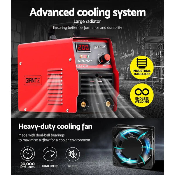 Giantz 200 Amp Inverter Welder MMA ARC DC IGBT Welding Machine Stick Portable Deals499