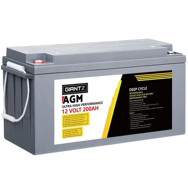 Giantz 200Ah Deep Cycle Battery 12V AGM Marine Sealed Power Portable Box Solar Caravan Camping Deals499