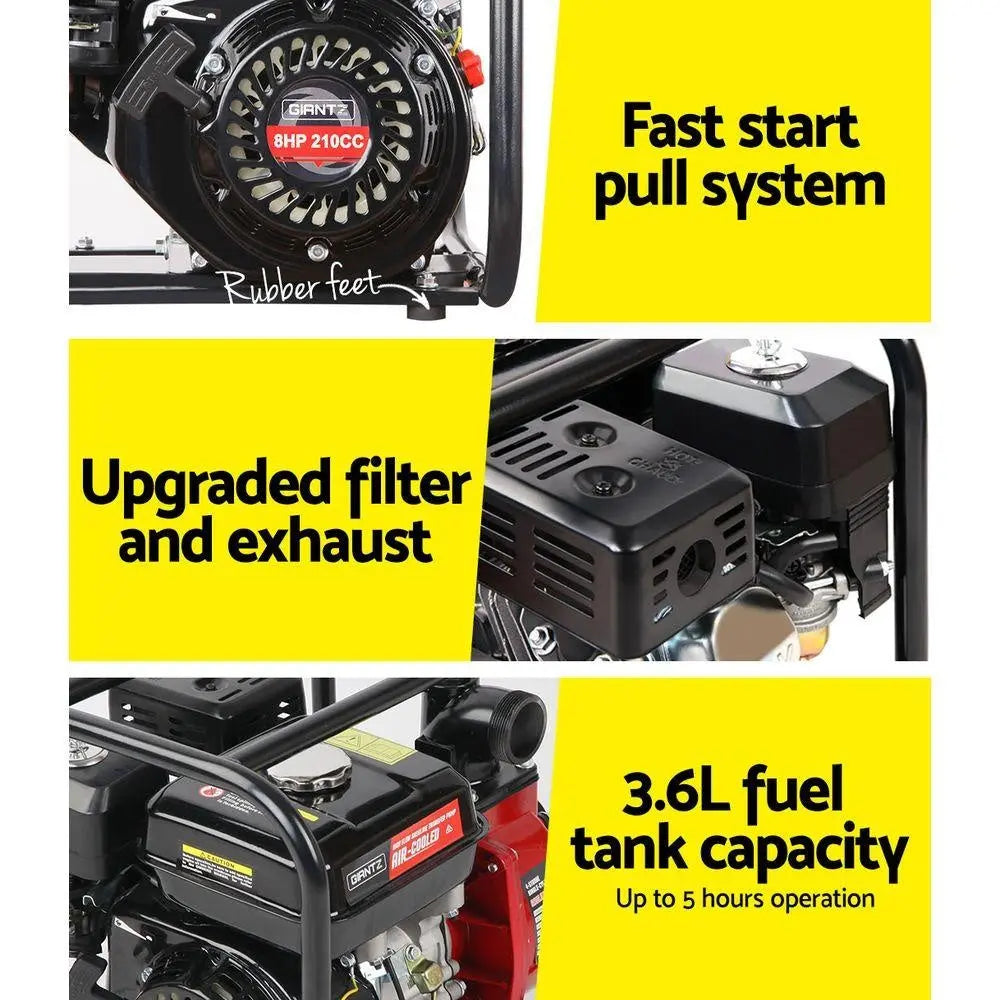 Giantz 2inch High Flow Water Pump - Black & Red Deals499