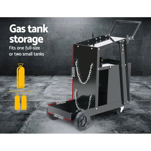 Giantz 4 Drawer Welding Trolley - Black Deals499