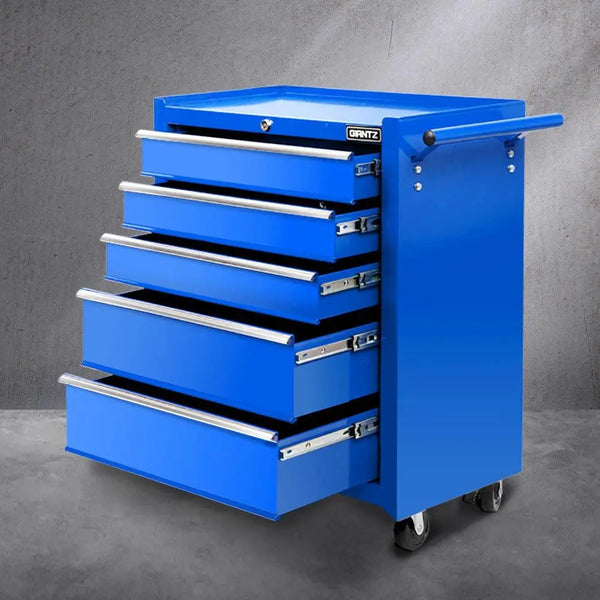 Giantz 5 Drawer Mechanic Tool Box Storage Trolley - Blue Deals499