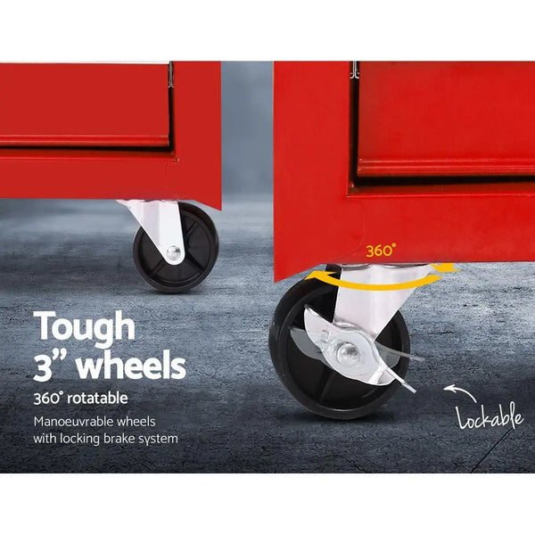 Giantz 5 Drawer Mechanic Tool Box Storage Trolley - Red Deals499