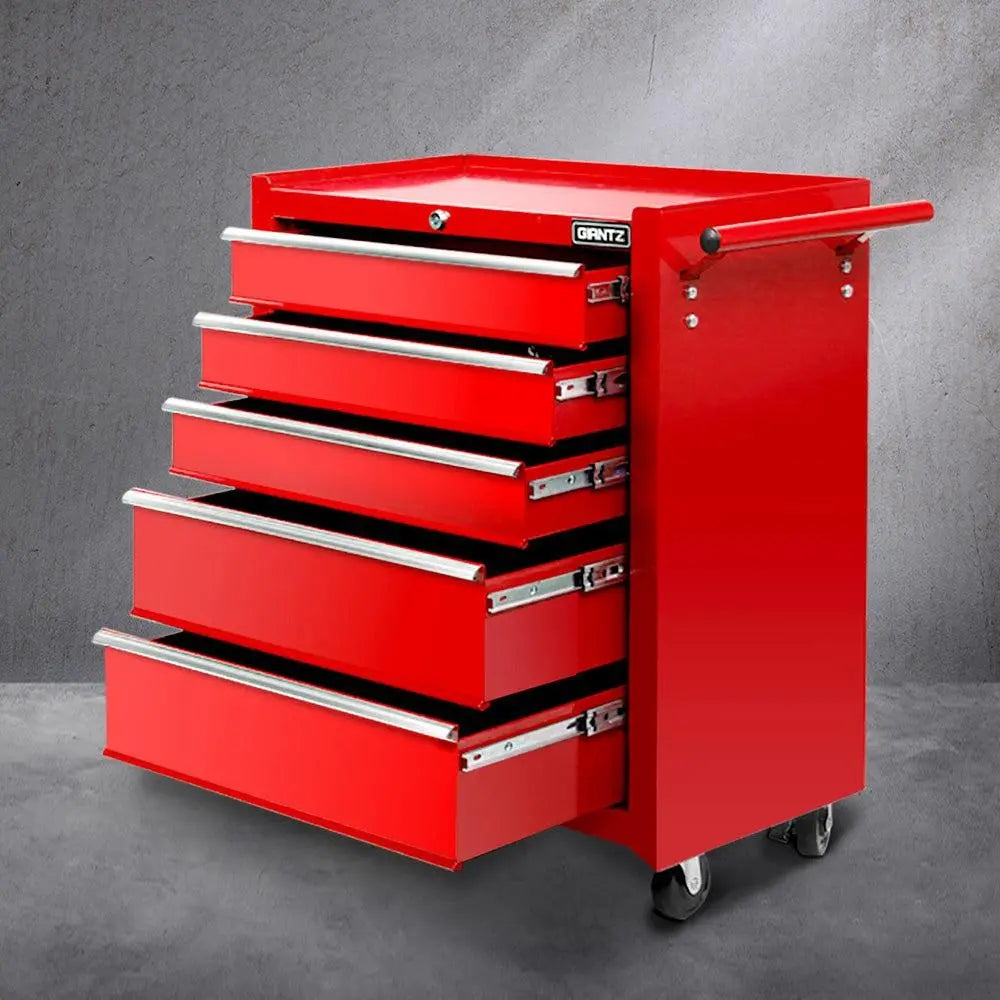 Giantz 5 Drawer Mechanic Tool Box Storage Trolley - Red Deals499