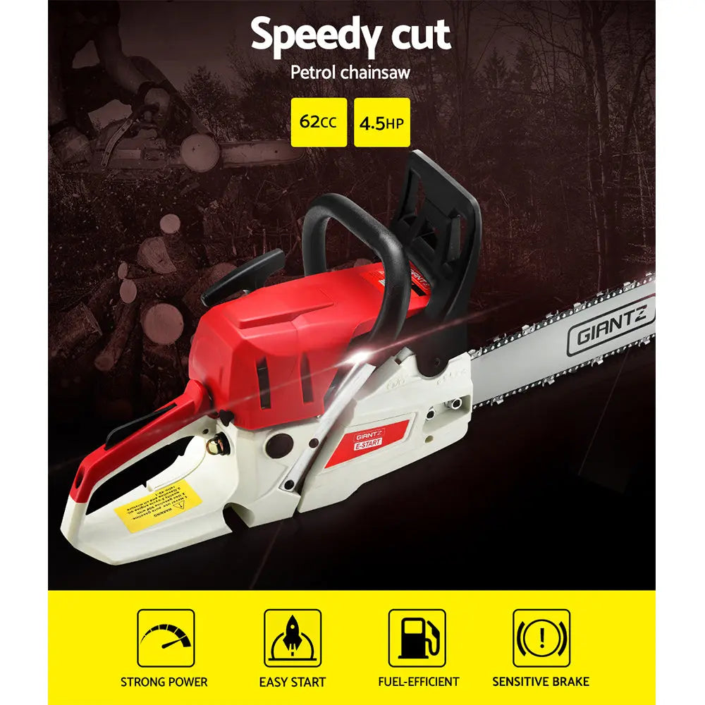 Giantz 62CC Chainsaw Commercial Petrol 20