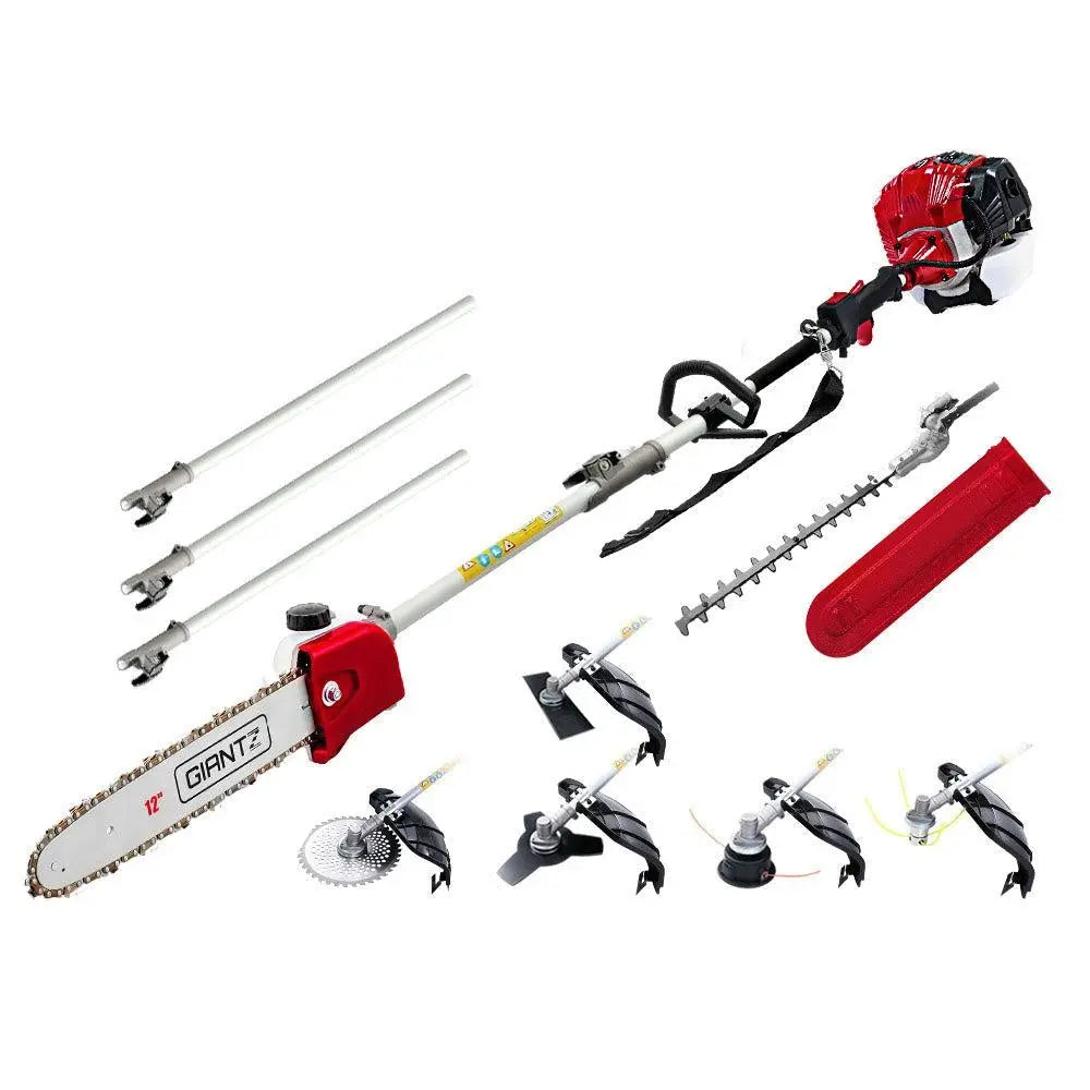 Giantz 65cc Petrol Pole Chainsaw Pruners 2 Stroke Long Chainsaws Hedge trimmer Brush Cutter Chain Saw Whipper Snipper Multi Tool Deals499