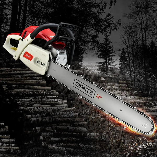 Giantz 88cc Commercial Petrol Chainsaw E-Start 24 Bar Pruning Chain Saw Deals499