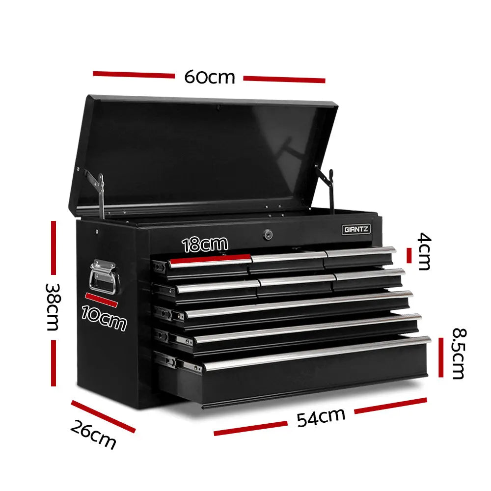 Giantz 9 Drawer Mechanic Tool Box Cabinet Storage - Black Deals499