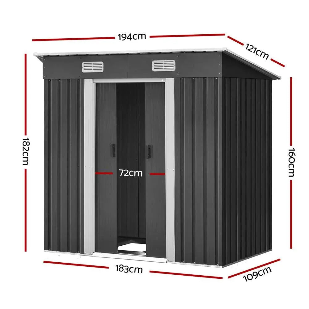Giantz Garden Shed Outdoor Storage Sheds Tool Workshop 1.94x1.21M with Base Deals499