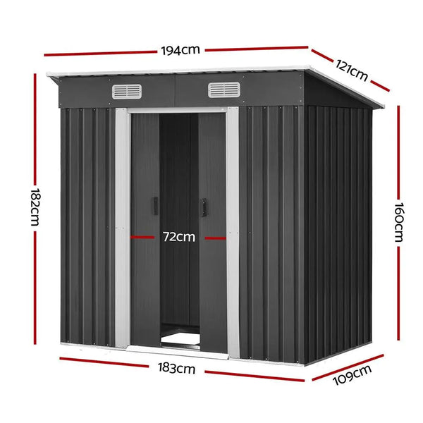 Giantz Garden Shed Outdoor Storage Sheds Tool Workshop 1.94x1.21M with Base Deals499