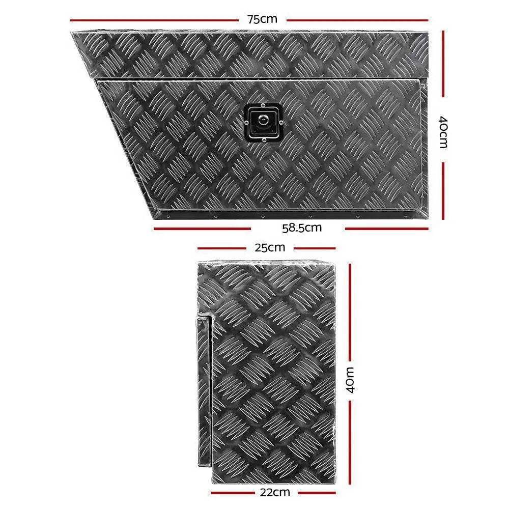 Giantz Pair of Under Tray Undertray Tool Box Aluminium Alloy Underbody Toolbox Deals499