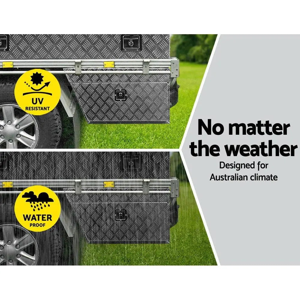 Giantz Pair of Under Tray Undertray Tool Box Aluminium Alloy Underbody Toolbox Deals499