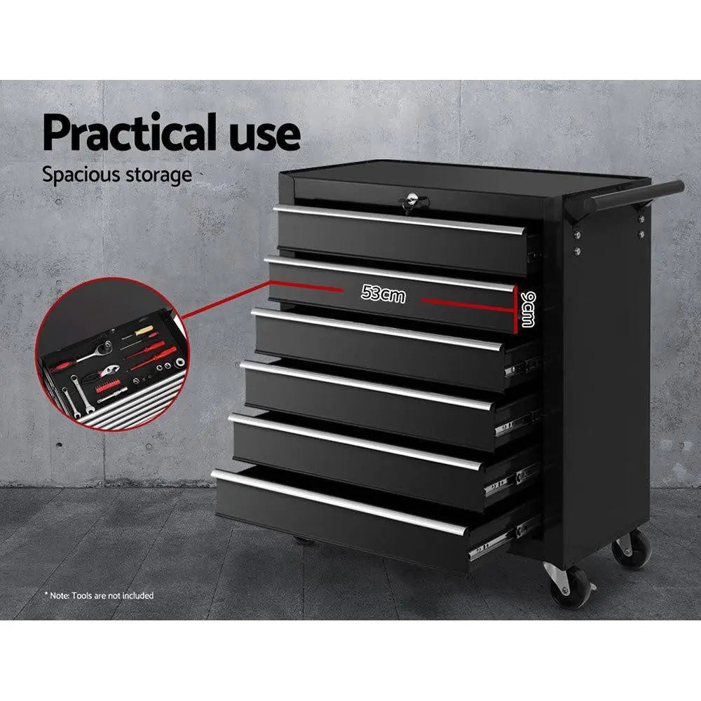Giantz Tool Box Trolley Chest Cabinet 6 Drawers Cart Garage Toolbox Set Black Deals499
