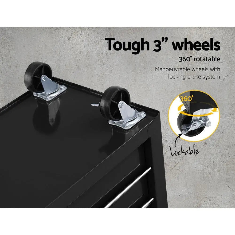 Giantz Tool Box Trolley Chest Cabinet 6 Drawers Cart Garage Toolbox Set Black Deals499