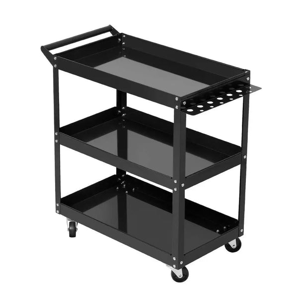 Giantz Tool Cart 3 Tier Parts Steel Trolley Mechanic Storage Organizer Black Deals499