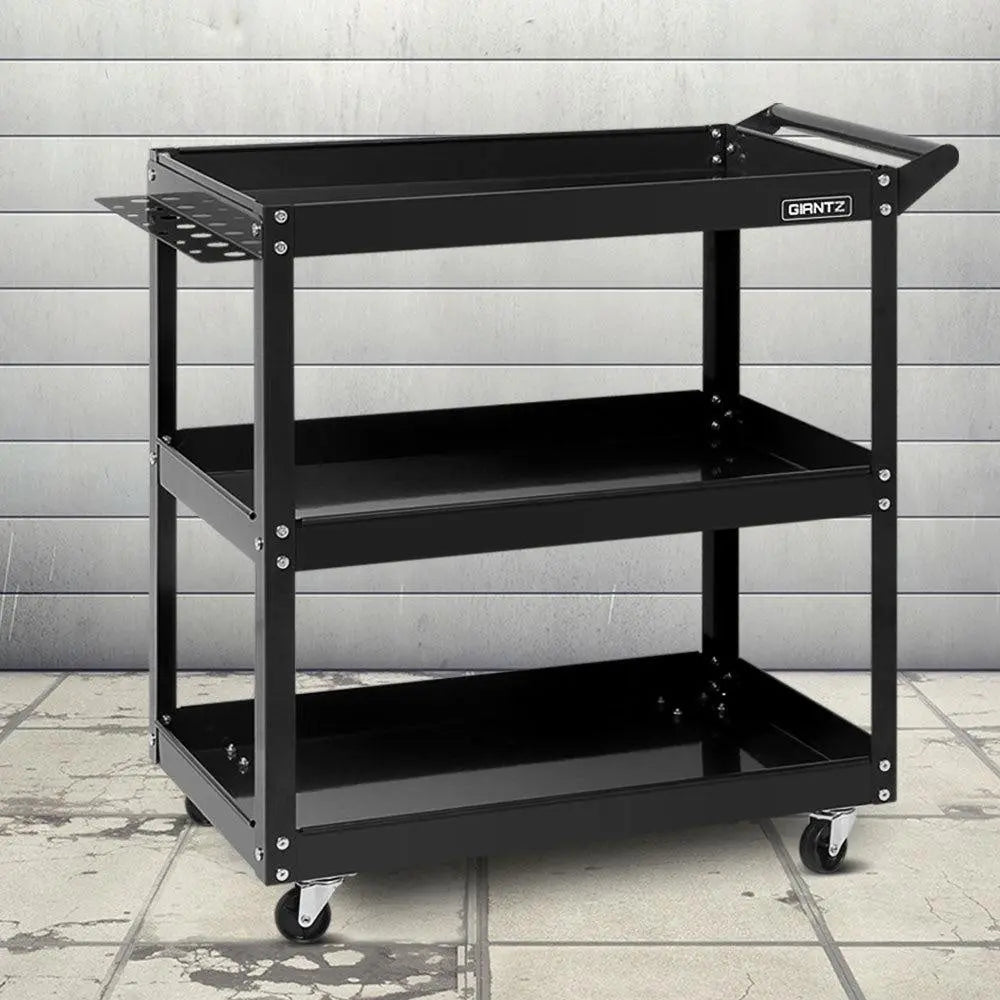 Giantz Tool Cart 3 Tier Parts Steel Trolley Mechanic Storage Organizer Black Deals499