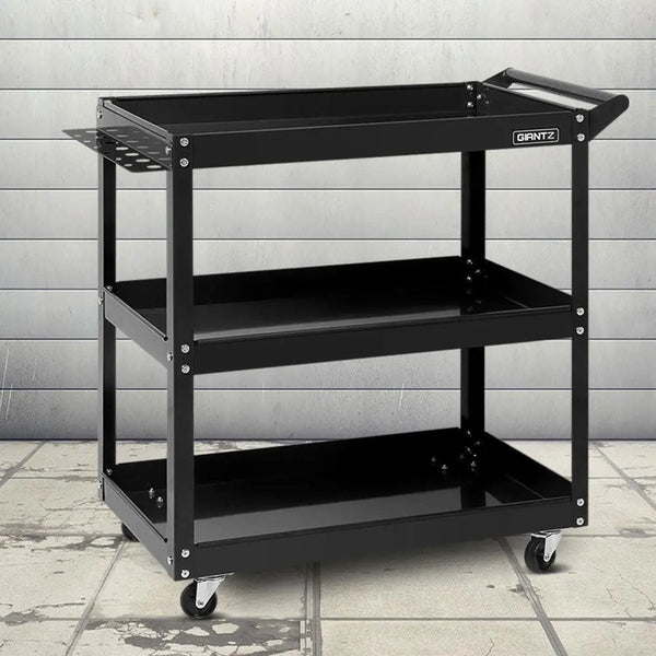 Giantz Tool Cart 3 Tier Parts Steel Trolley Mechanic Storage Organizer Black Deals499