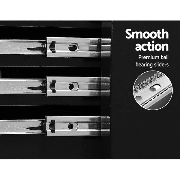 Giantz Tool Chest and Trolley Box Cabinet 7 Drawers Cart Garage Storage Black Deals499