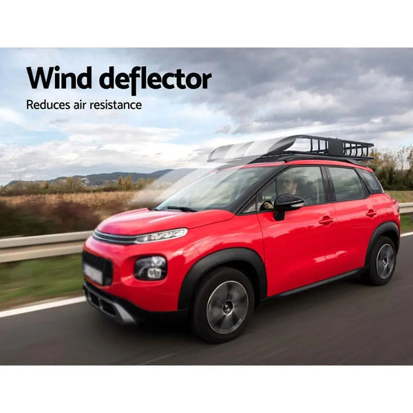 Giantz Universal Roof Rack Basket Car Luggage Carrier Steel Vehicle Cargo 112cm Deals499