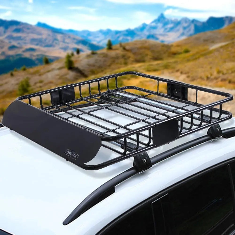 Giantz Universal Roof Rack Basket Car Luggage Carrier Steel Vehicle Cargo 112cm Deals499
