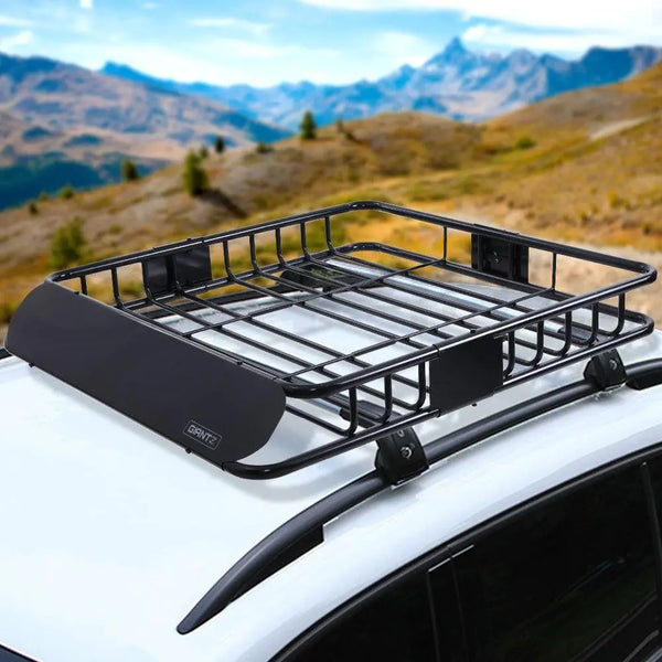 Giantz Universal Roof Rack Basket Car Luggage Carrier Steel Vehicle Cargo 112cm Deals499