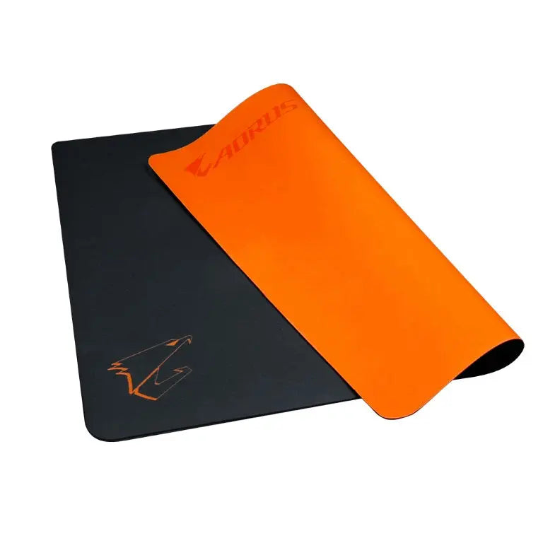 Gigabyte AORUS AMP500 Hybrid Gaming Mouse Pad Fabric Black Surface Organse Silicon Base Heat Molding Edge Spill-Resistant Washable 430x370x1.8mm GIGABYTE