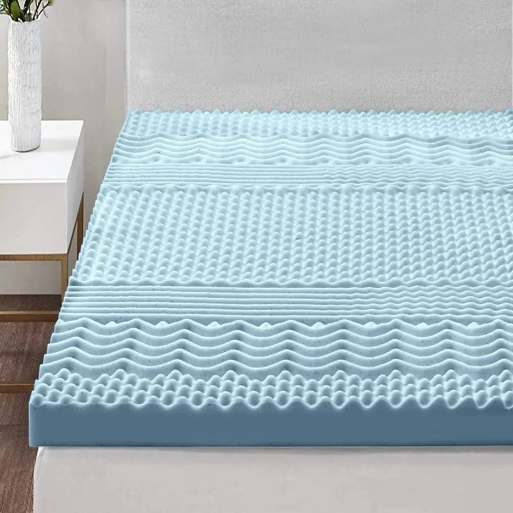 Giselle Bedding Cool Gel 7-zone Memory Foam Mattress Topper w/Bamboo Cover 8cm - Queen Giselle