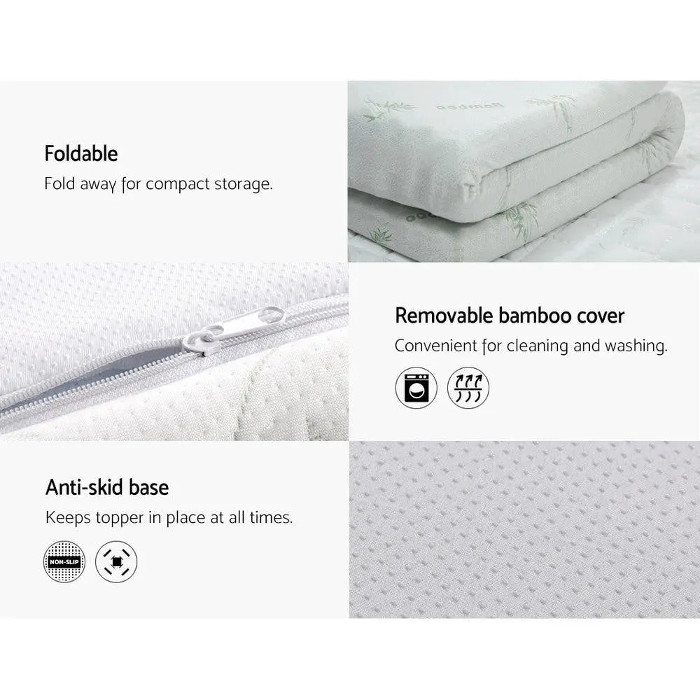 Giselle Bedding Cool Gel Memory Foam Mattress Topper w/Bamboo Cover 10cm - Queen Giselle
