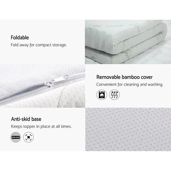 Giselle Bedding Cool Gel Memory Foam Mattress Topper w/Bamboo Cover 10cm - Queen Giselle