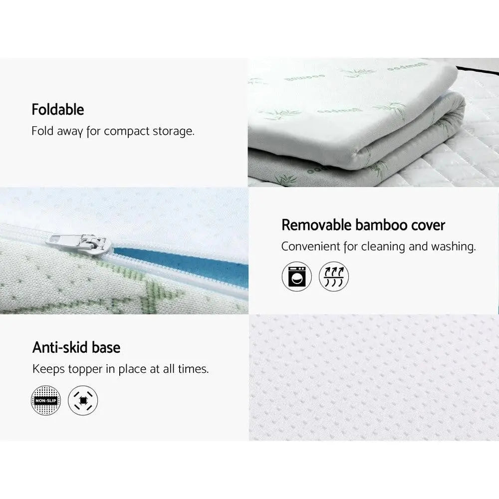 Giselle Bedding Cool Gel Memory Foam Mattress Topper w/Bamboo Cover 5cm - Queen Giselle