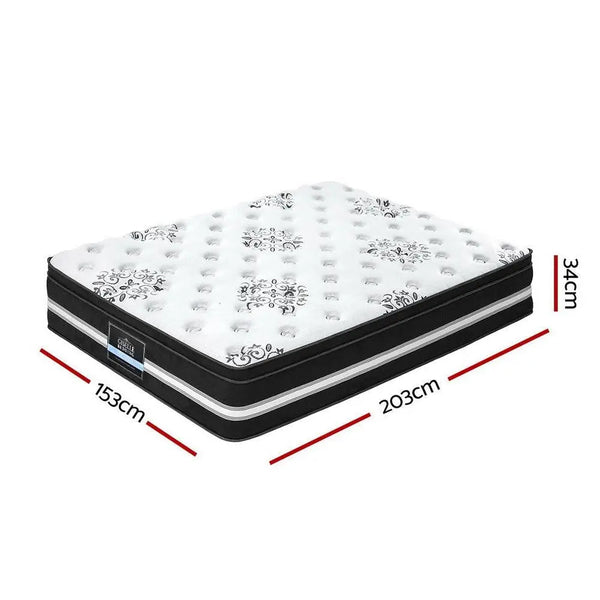 Giselle Bedding Donegal Euro Top Cool Gel Pocket Spring Mattress 34cm Thick Queen Giselle