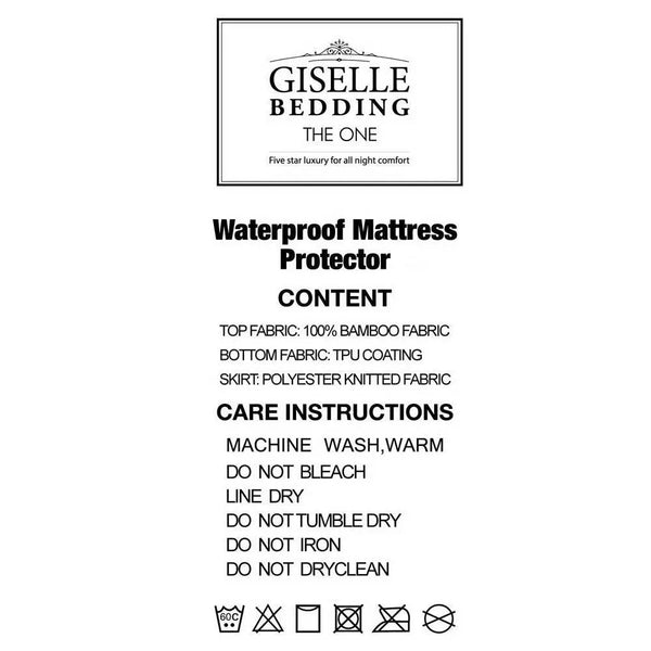 Giselle Bedding Giselle Bedding Bamboo Mattress Protector Double Giselle