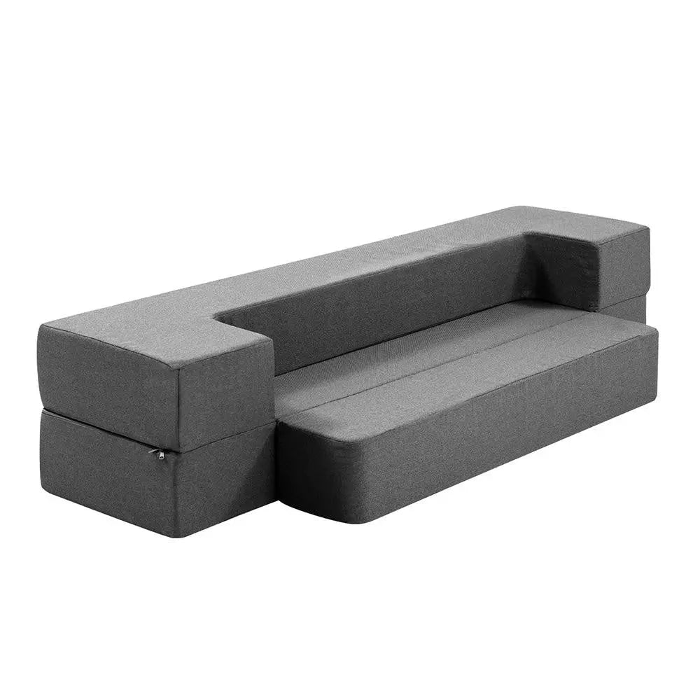 Giselle Bedding Portable Sofa Bed Folding Mattress Lounger Chair Ottoman Grey Giselle