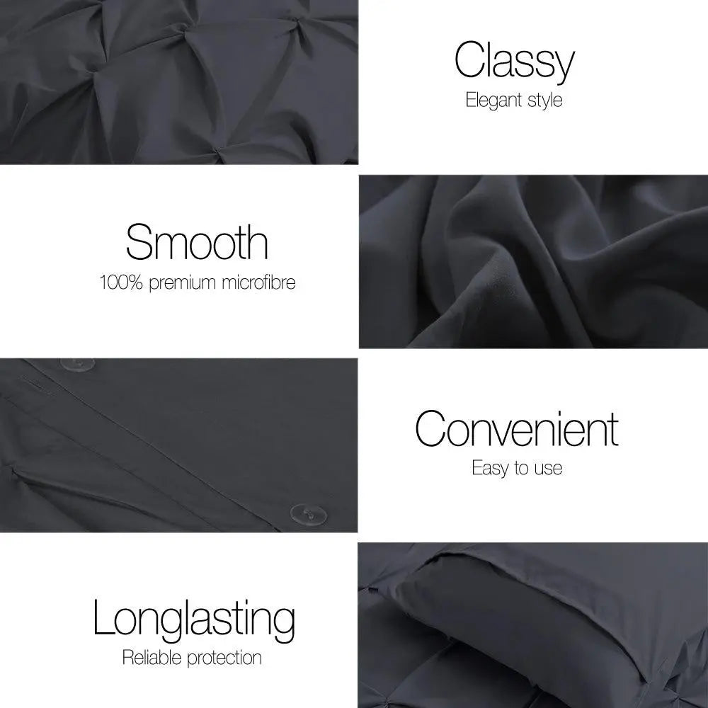 Giselle Bedding Queen Size Quilt Cover Set - Black Giselle