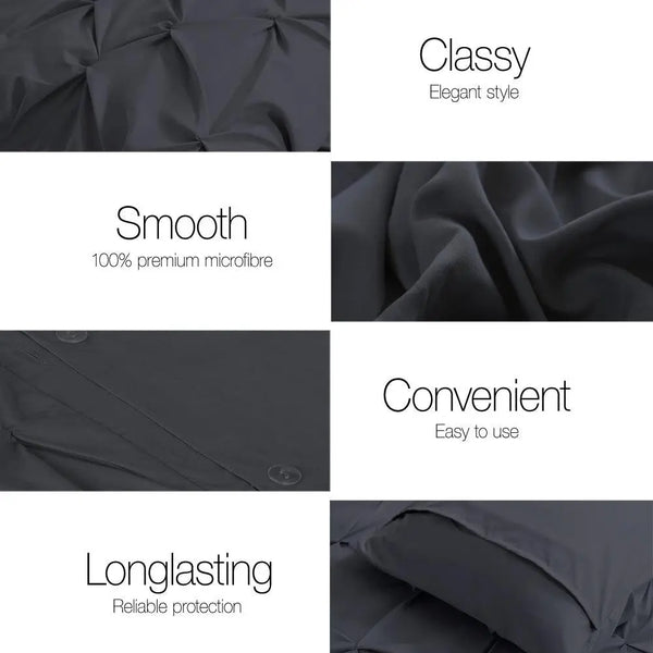Giselle Bedding Queen Size Quilt Cover Set - Black Giselle