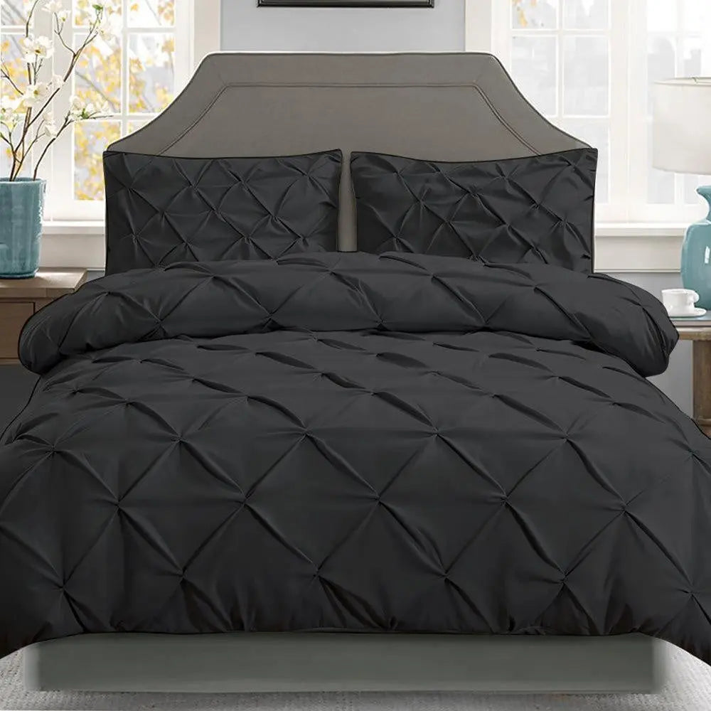 Giselle Bedding Queen Size Quilt Cover Set - Black Giselle