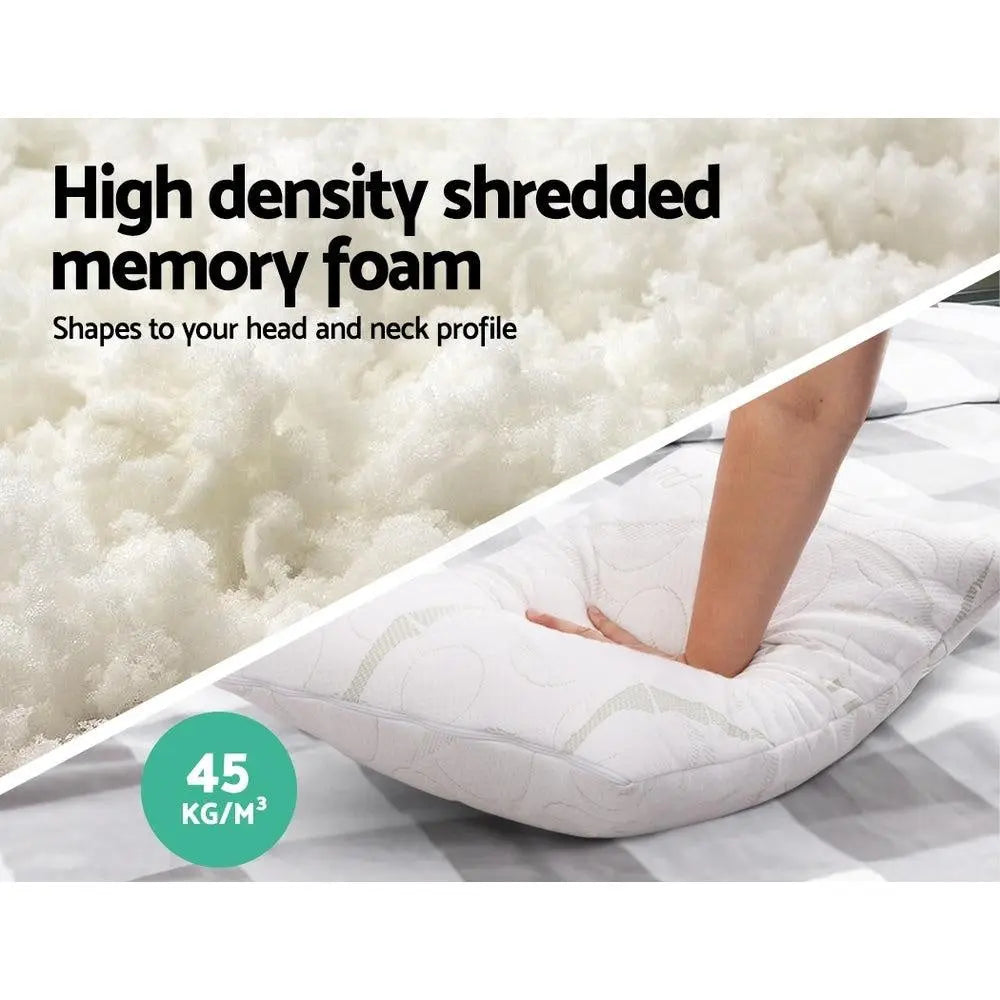 Giselle Bedding Set of 2 Bamboo Pillow with Memory Foam Giselle