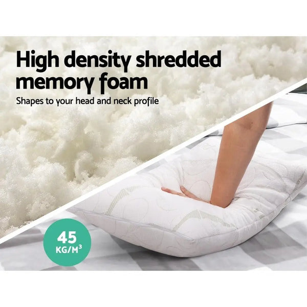 Giselle Bedding Set of 2 Bamboo Pillow with Memory Foam Giselle
