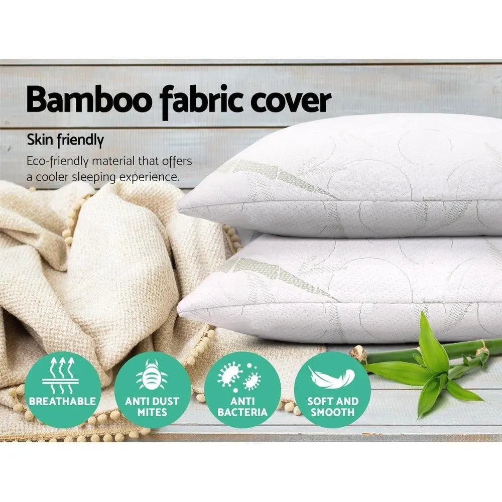 Giselle Bedding Set of 2 Bamboo Pillow with Memory Foam Giselle