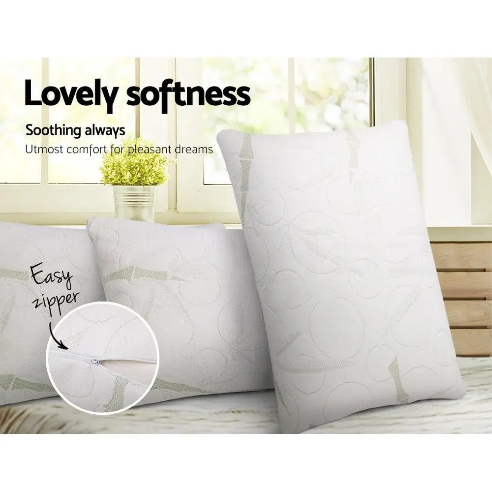 Giselle Bedding Set of 2 Bamboo Pillow with Memory Foam Giselle