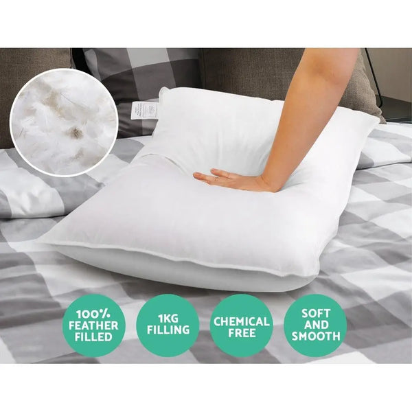 Giselle Bedding Set of 2 Goose Feather and Down Pillow - White Giselle