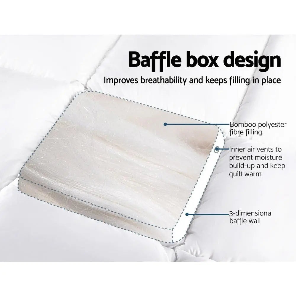 Giselle Queen Mattress Topper Bamboo Fibre Pillowtop Protector Giselle