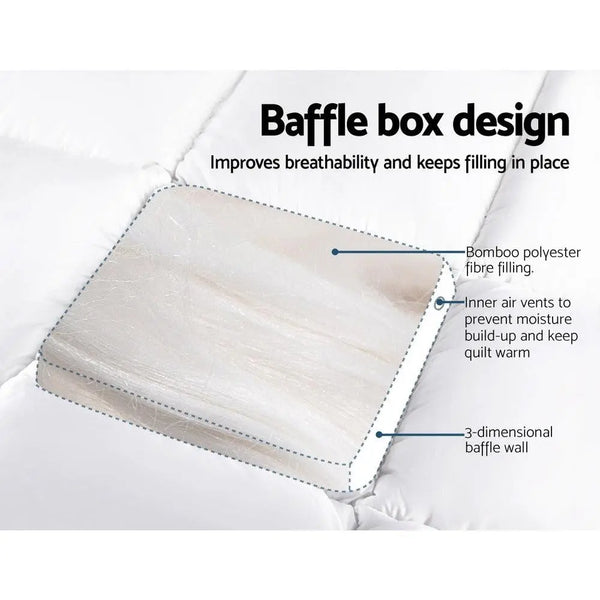 Giselle Queen Mattress Topper Bamboo Fibre Pillowtop Protector Giselle