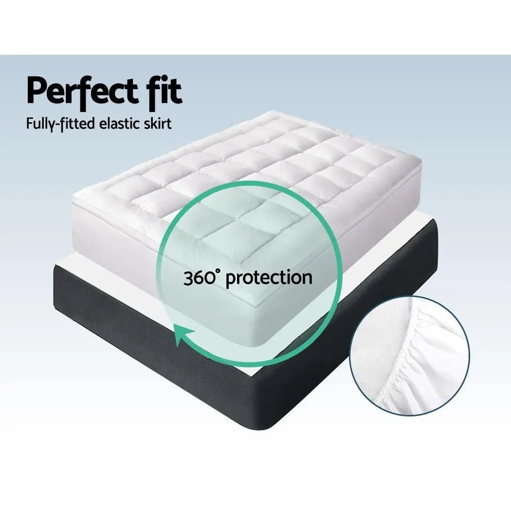 Giselle Queen Mattress Topper Bamboo Fibre Pillowtop Protector Giselle