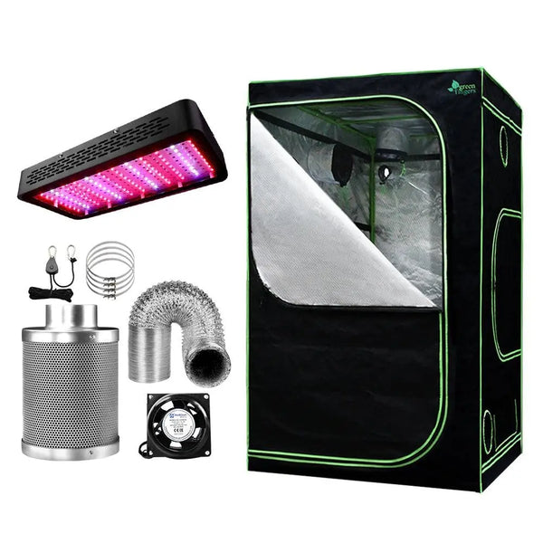 Greenfingers Grow Tent 1200W LED Grow Light 120X120X200cm Mylar 6" Ventilation Deals499