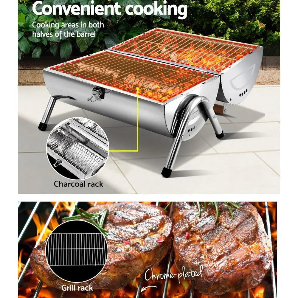 Grillz Portable BBQ Drill Outdoor Camping Charcoal Barbeque Smoker Foldable Deals499